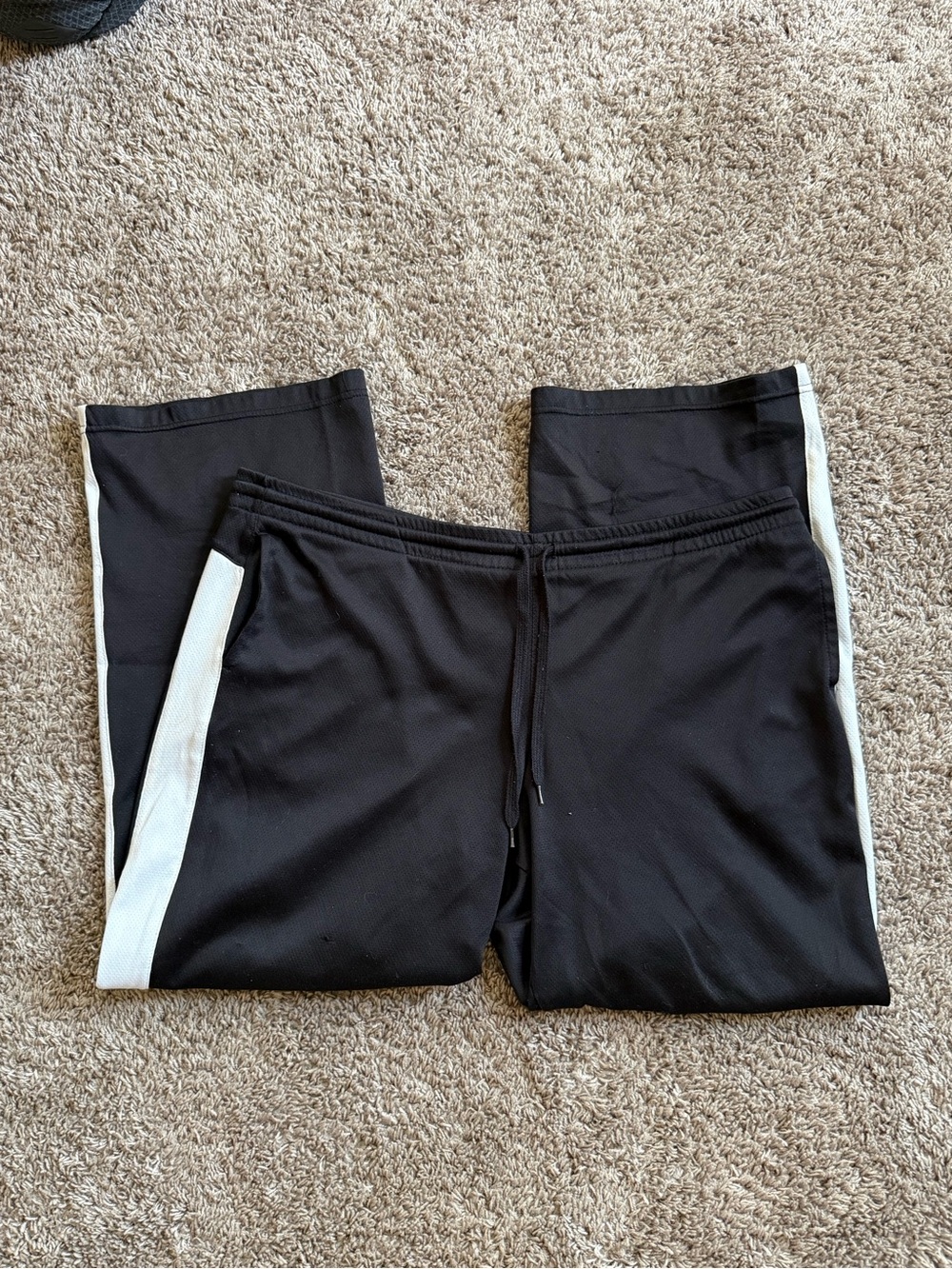 Danskin Black Track Pants with White Side Stripe